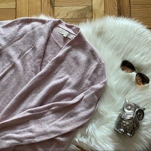 LOFT Long Open Purple Pocket Cardigan